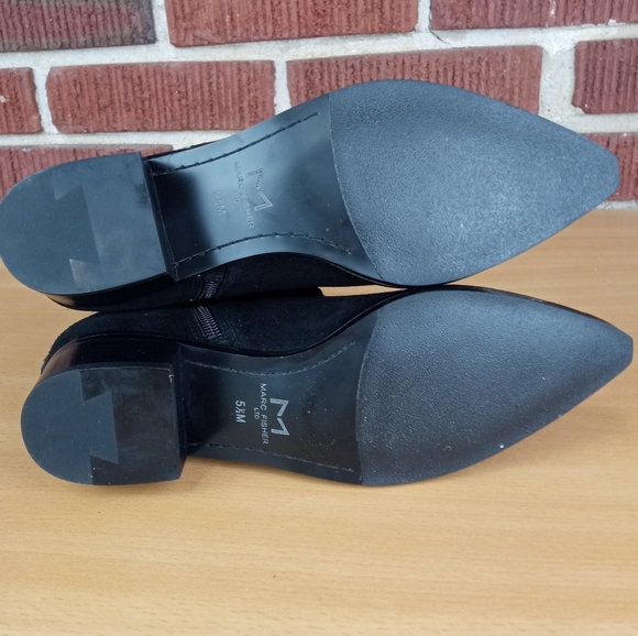 NWT Marc Fisher Ltd. 'Yandi' Pointy Toe Western Suede Booties in Black - Picture 7 of 9
